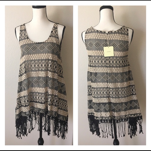 Final Sale A’Reve New Crochet Boho Sleeveless Dress - Picture 2 of 3